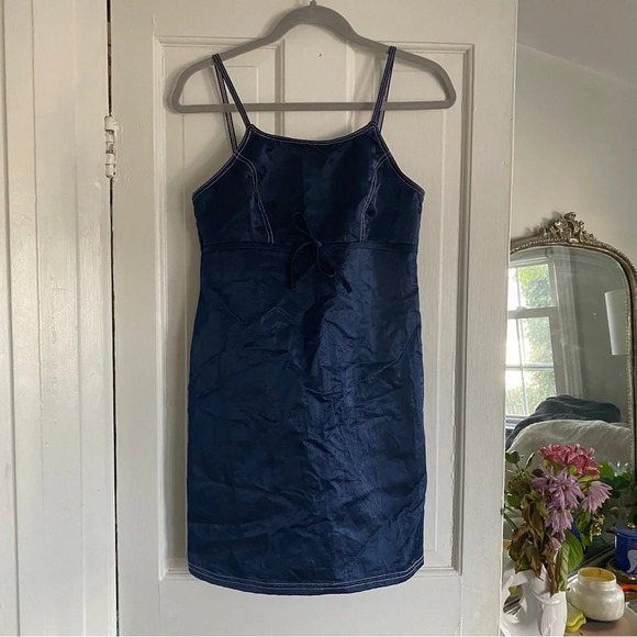 Vintage 90’s Y2K Blue Mini Dress Size S - Picture 1 of 7